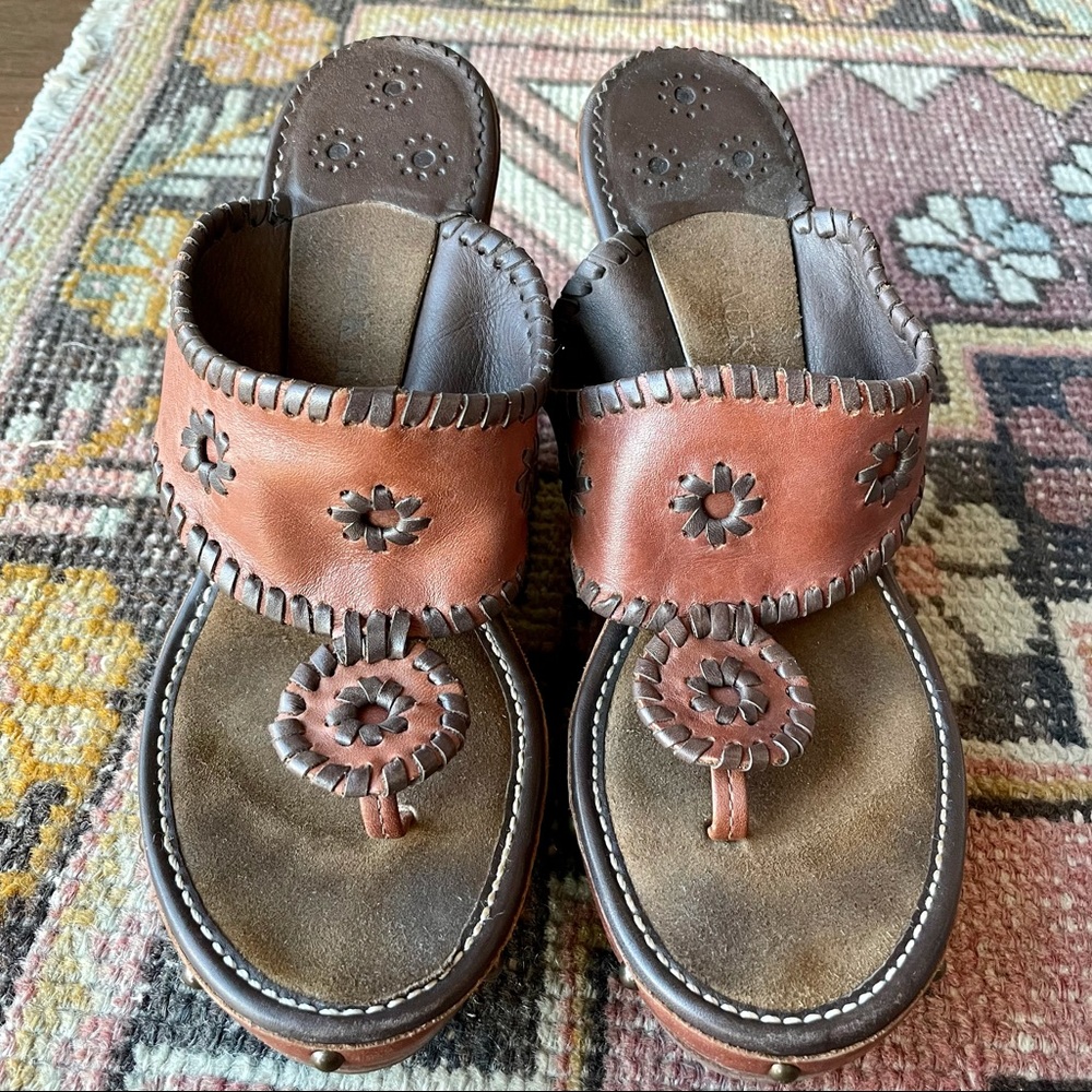 Jack Rogers Marbella Brown Wedge Sandals